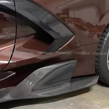 AD Style Dry Carbon Fiber Side Skirts Rocker Panel Extensions for 2020+ Chevrolet Corvette C8 Stingray Z51