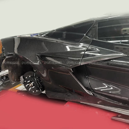 DRY Carbon Fiber Rear Quarter Panels for 20-Up Corvette C8 Z06 ZR1 Style Rear Side Fenders