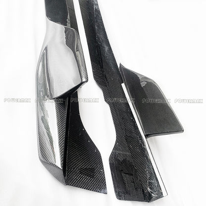 AD Style Dry Carbon Fiber Side Skirts Rocker Panel Extensions for 2020+ Chevrolet Corvette C8 Stingray Z51