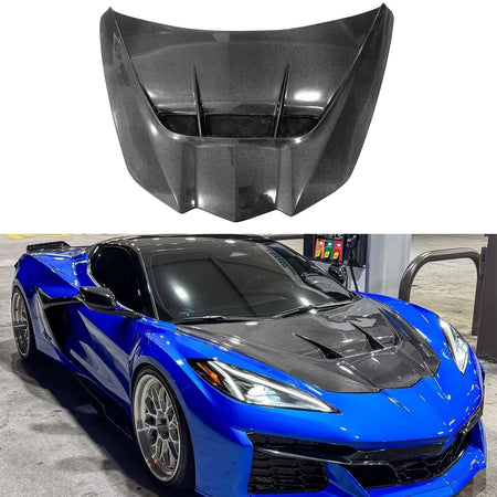 For Chevrolet Corvette C8 Stingray Z06 E-Ray ZR1 Style Double-Sided Carbon Fiber Front Engine Hood Bonnet