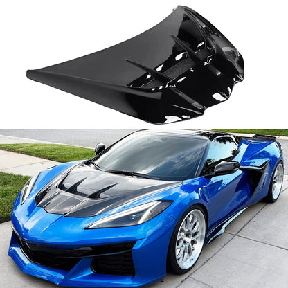 ZR1 Style Glossy Black Painted FRP Fiberglass Front Engine Hood Bonnet For Chevrolet Corvette C8 Stingray Z06 E-Ray
