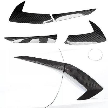 Dry Carbon Fiber Side Fender Vent Door Handle Boomerang Covers For Chevrolet Corvette C8 Stingray 2020+
