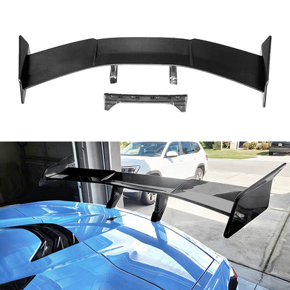 Dry Carbon Fiber ZR1 Style Rear High Wing Spoiler With Mounting Base Bracket For Chevrolet Corvette C8 Stingray 2020+