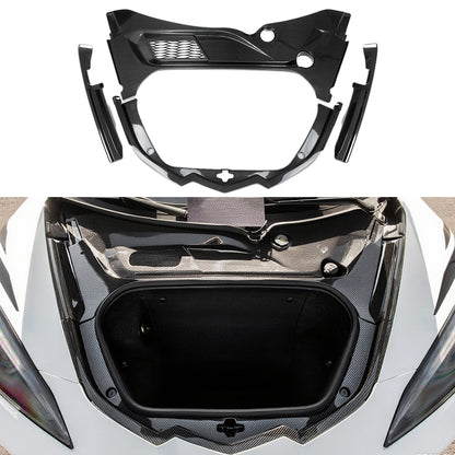 Dry Carbon Fiber Front Trunk Frunk Cover Trim Replacement for 2020+ Chevrolet Corvette C8 Stingray Z51 Z06 Coupe Convertible