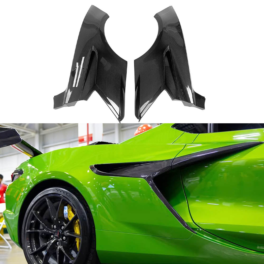 DRY Carbon Fiber Rear Quarter Panels for 20-Up Corvette C8 Z06 ZR1 Style Rear Side Fenders