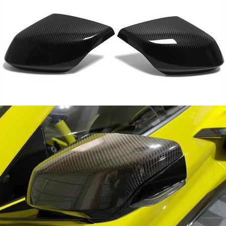 OEM Style Dry Carbon Fiber Replacement Side Mirror Covers Caps For Chevrolet Corvette C8 Stingray Z51 Z06 2020+