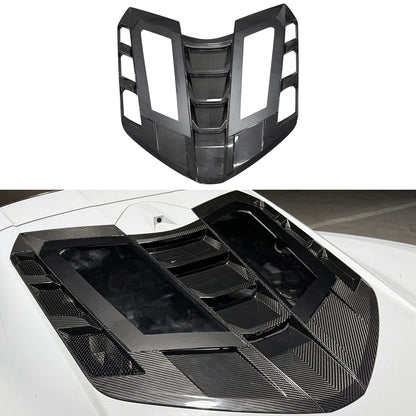 ZR1 Style Dry Carbon Fiber Rear Window Cover Louver Trim for 2020+ Chevrolet Corvette C8 Stingray Z51 Z06 Coupe
