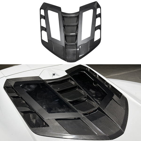 ZR1 Style Dry Carbon Fiber Rear Window Cover for Corvette C8 | Powermax