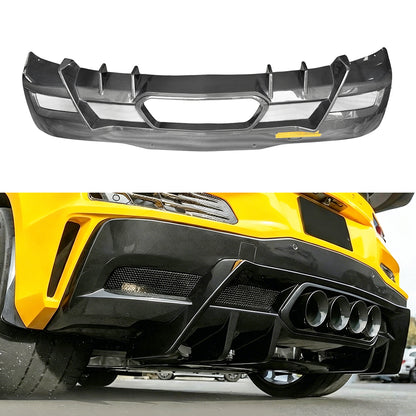 For 2023+ Chevrolet Corvette C8 Z06 RV2 Style Carbon Fiber Rear Diffuser Bumper Lip