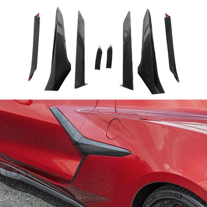 Dry Carbon Fiber Stick-On Side Door Handle Covers Trim For Chevrolet Corvette C8 Z06