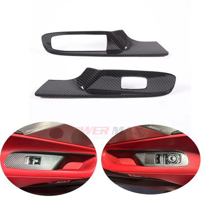 Dry Carbon Fiber Interior Switch Cover Trims for 2020+ Chevrolet Corvette C8 Stingray Z51 Z06 (2-Piece Set)