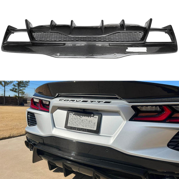Style A Carbon Fiber Rear Diffuser for Corvette C8 | Powermax