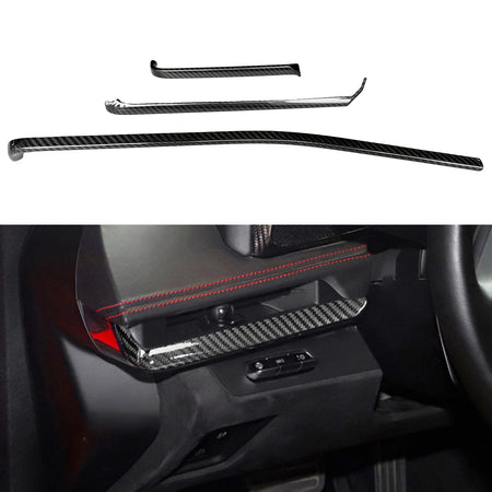 Dry Carbon Fiber Dashboard Accent Trim Strip Cover for 2020+ Chevrolet Corvette C8 Stingray Z51 Z06 Coupe Convertible
