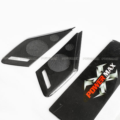 Dry Carbon Fiber Interior Door Speaker Cover Trims for 2020+ Chevrolet Corvette C8 Stingray Z51 Z06 (2-Piece Set)