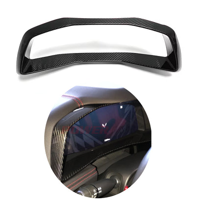 Dry Carbon Fiber Dashboard Instrument Cluster Hood Cover Trim for 2020+ Chevrolet Corvette C8 Stingray Z51 Z06 Coupe Convertible