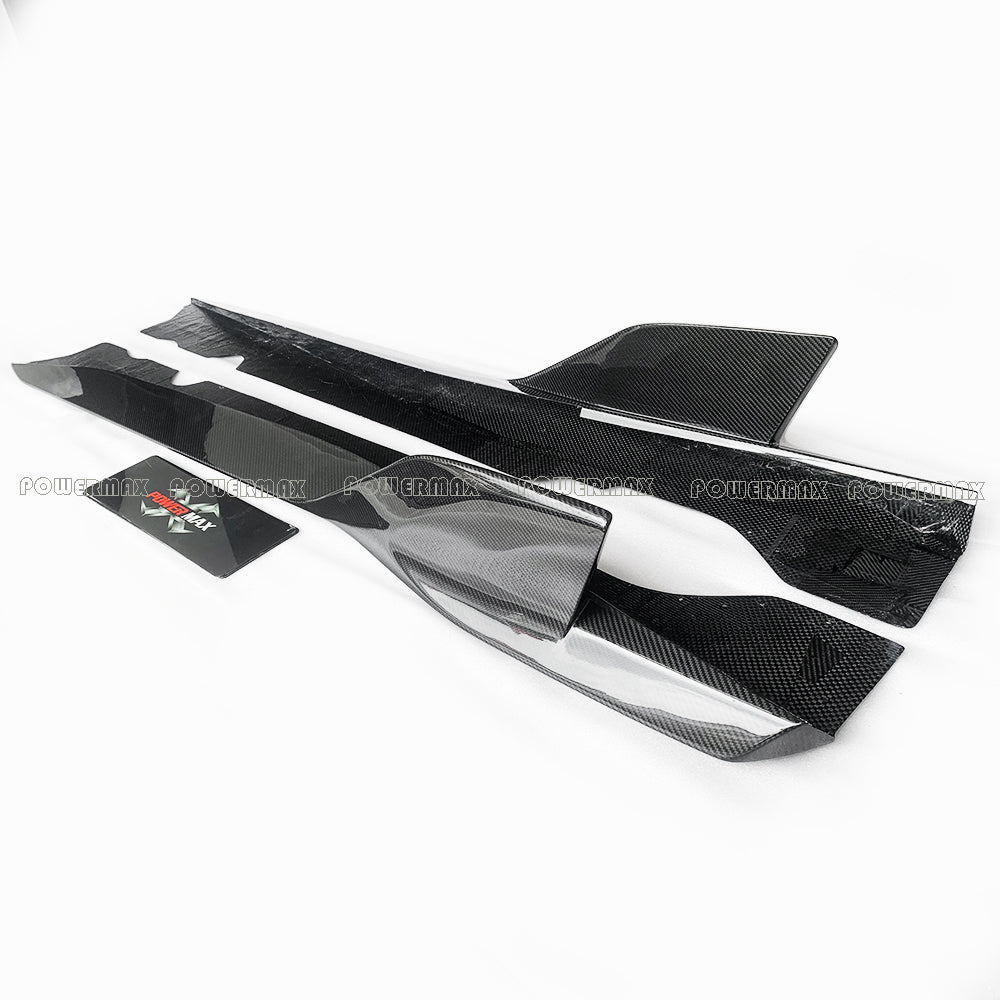 AD Style Dry Carbon Fiber Side Skirts Rocker Panel Extensions for 2020+ Chevrolet Corvette C8 Stingray Z51