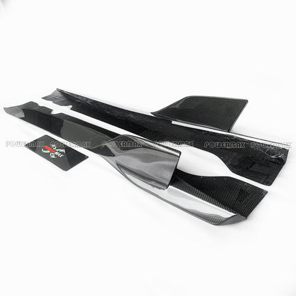 AD Style Dry Carbon Fiber Side Skirts Rocker Panel Extensions for 2020+ Chevrolet Corvette C8 Stingray Z51