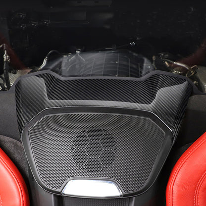 Dry Carbon Fiber Rear Waterfall Wireless Charger Upper Cover Trim for 2020+ Chevrolet Corvette C8 Stingray Z51 Z06 Coupe