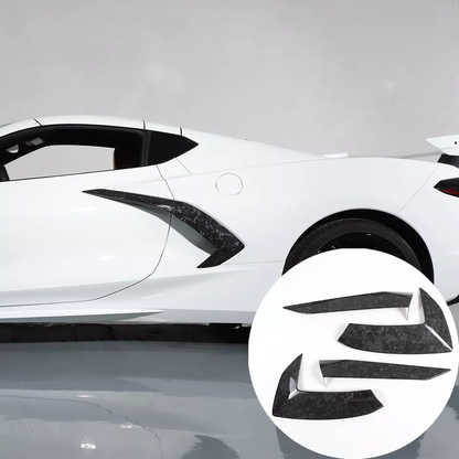 Dry Forged Carbon Fiber Side Fender Vent Door Handle Boomerang Covers For Chevrolet Corvette C8 Stingray 2020+