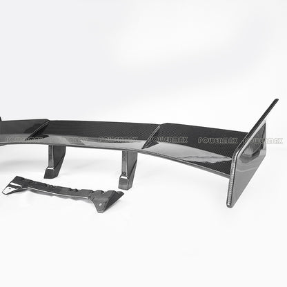 Dry Carbon Fiber ZR1 Style Rear High Wing Spoiler With Mounting Base Bracket For Chevrolet Corvette C8 Stingray 2020+
