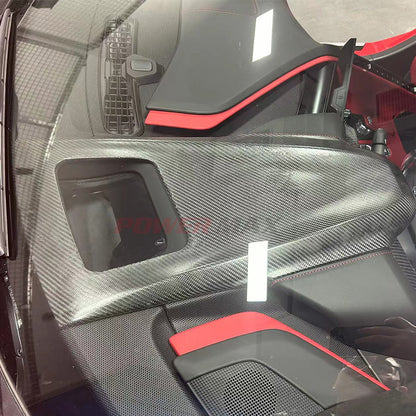 Dry Carbon Fiber Center Console Gear Shift Panel Cover Trim for 2020+ Chevrolet Corvette C8 Stingray Z51 Z06 Coupe Convertible