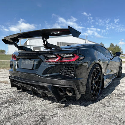 Carbon Fiber A Style Rear Diffuser Bumper Lip For Chevrolet Corvette C8 Stingray 2020+
