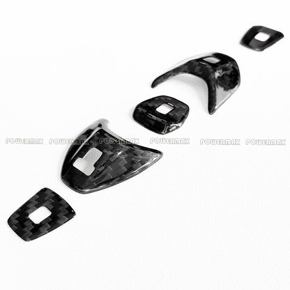 Dry Carbon Fiber Gear Shift Button Cover Trims for 2020+ Chevrolet Corvette C8 Stingray Z51 Z06 (4-Piece Set)