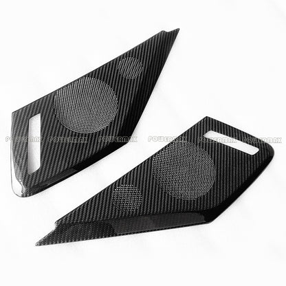 Dry Carbon Fiber Interior Door Speaker Cover Trims for 2020+ Chevrolet Corvette C8 Stingray Z51 Z06 (2-Piece Set)