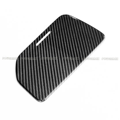 Dry Carbon Fiber Cup Holder Cover Panel Trim for 2020+ Chevrolet Corvette C8 Stingray Z51 Z06 Coupe Convertible