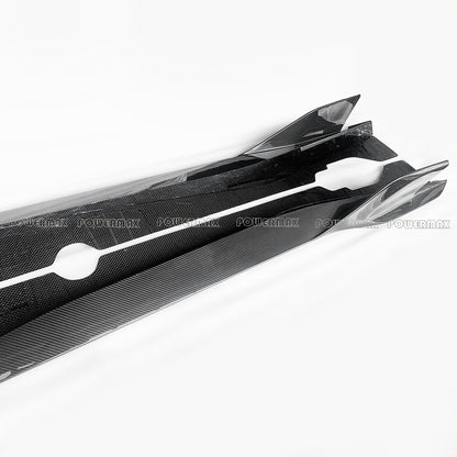 AD Style Dry Carbon Fiber Side Skirts Rocker Panel Extensions for 2020+ Chevrolet Corvette C8 Stingray Z51