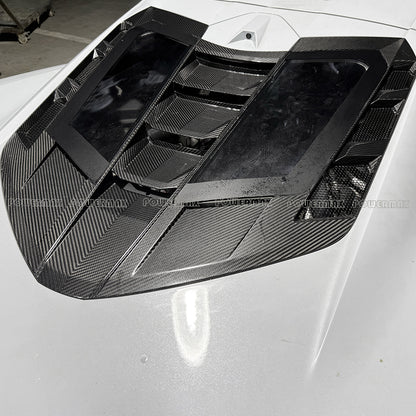 ZR1 Style Dry Carbon Fiber Rear Window Cover Louver Trim for 2020+ Chevrolet Corvette C8 Stingray Z51 Z06 Coupe