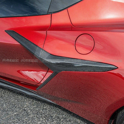 Dry Carbon Fiber Stick-On Side Door Handle Covers Trim For Chevrolet Corvette C8 Z06