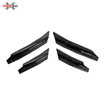 Dry Carbon Fiber Front Bumper Canards Dive Planes For Chevrolet Corvette C8 Stingray 2020+ (4-Piece Set)