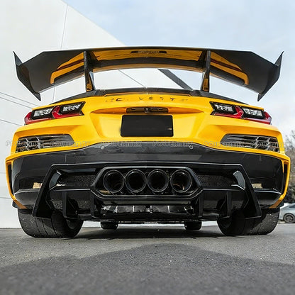 For 2023+ Chevrolet Corvette C8 Z06 RV2 Style Carbon Fiber Rear Diffuser Bumper Lip