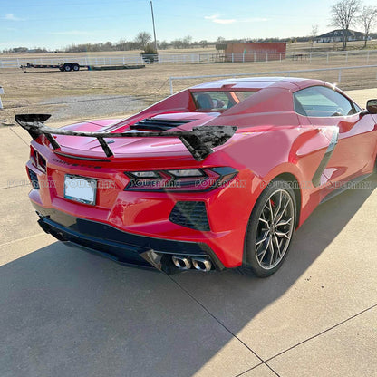 Forged Dry Carbon Fiber Z51 Style Rear High Wing Spoiler For Chevrolet Corvette C8 Stingray 2020+