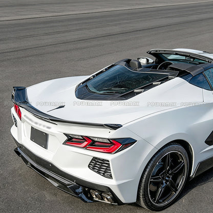 Carbon Fiber 5v5 Style Ducktail Rear Trunk Spoiler For Chevrolet Corvette C8 Stingray Z51 Z06 Coupe