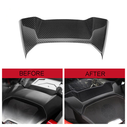 Dry Carbon Fiber Rear Waterfall Wireless Charger Upper Cover Trim for 2020+ Chevrolet Corvette C8 Stingray Z51 Z06 Coupe