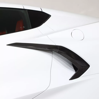 Dry Carbon Fiber Side Fender Vent Door Handle Boomerang Covers For Chevrolet Corvette C8 Stingray 2020+