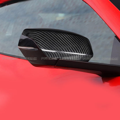 Dry Carbon Fiber Stick-On Side Mirror Covers Caps For Chevrolet Corvette C8 Stingray Z51 Z06 2020+