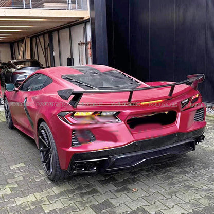 Forged Dry Carbon Fiber Z51 Style Rear High Wing Spoiler For Chevrolet Corvette C8 Stingray 2020+