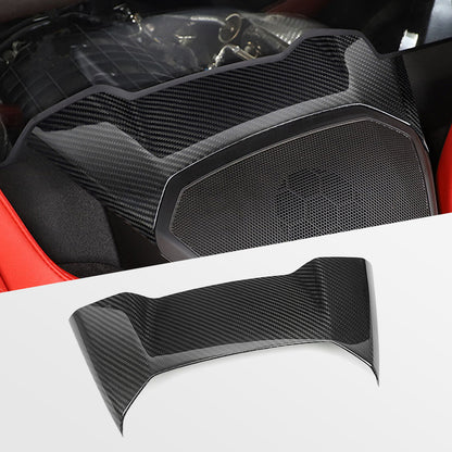 Dry Carbon Fiber Rear Waterfall Wireless Charger Upper Cover Trim for 2020+ Chevrolet Corvette C8 Stingray Z51 Z06 Coupe