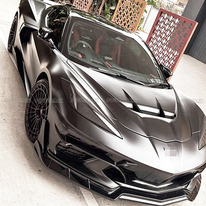 ZR1 Style Unpainted FRP Fiberglass Front Engine Hood Bonnet For Chevrolet Corvette C8 Stingray Z06 E-Ray