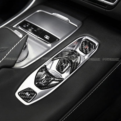 Dry Carbon Fiber Gear Shift Button Cover Trims for 2020+ Chevrolet Corvette C8 Stingray Z51 Z06 (4-Piece Set)