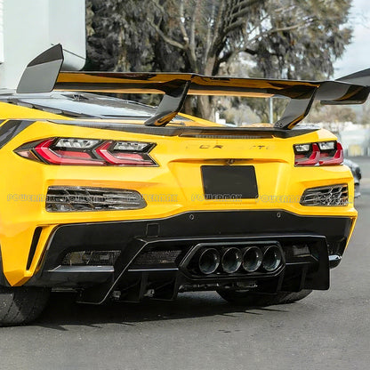 For 2023+ Chevrolet Corvette C8 Z06 RV2 Style Carbon Fiber Rear Diffuser Bumper Lip