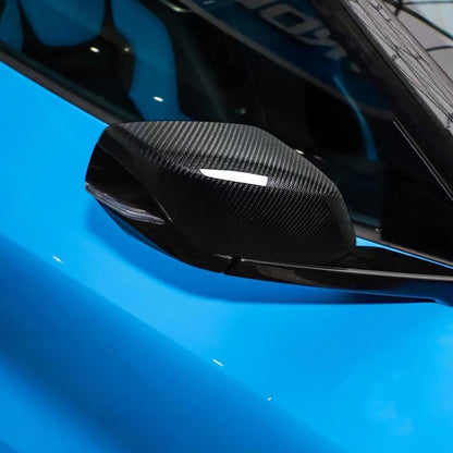 OEM Style Dry Carbon Fiber Replacement Side Mirror Covers Caps For Chevrolet Corvette C8 Stingray Z51 Z06 2020+