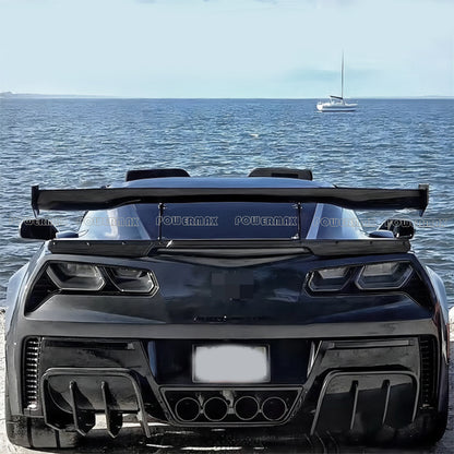 Dry Carbon Fiber Rear Trunk Spoiler Wing A Style for 2020+ Chevrolet Corvette C8 Stingray Z51 Z06 Coupe Convertible