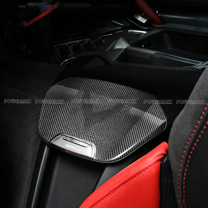 Dry Carbon Fiber Rear Center Speaker Cover Trim for 2020+ Chevrolet Corvette C8 Stingray Z51 Z06 Coupe
