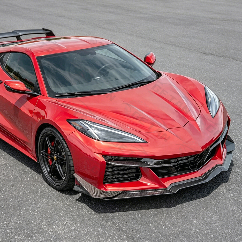 Carbon Fiber Front Bumper Lip Front Canards for Chevrolet Corvette C8 Z06 Coupe 2-Door 2023 Front Lip