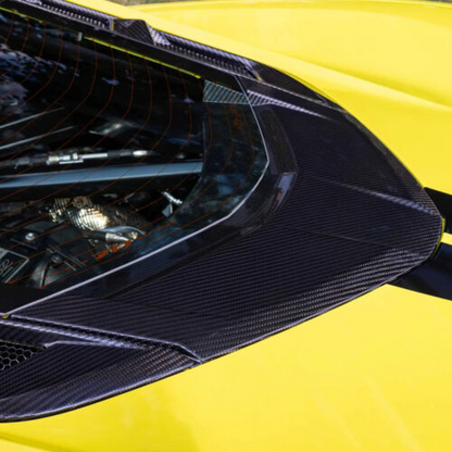 Dry Carbon Fiber Rear Vent Window Lower Trim Cover for 2020+ Chevrolet Corvette C8 Stingray Z51 Z06 Coupe