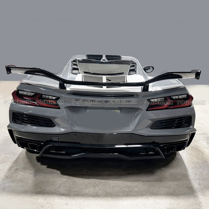 Dry Forged Carbon Fiber Z07 Style Rear Wing Spoiler With Factory Brackets For Chevrolet Corvette C8 Z06 2020+